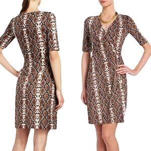 BCBGMAXAZRIA Malena Snake Print Jersey Wrap Dress Sz XS